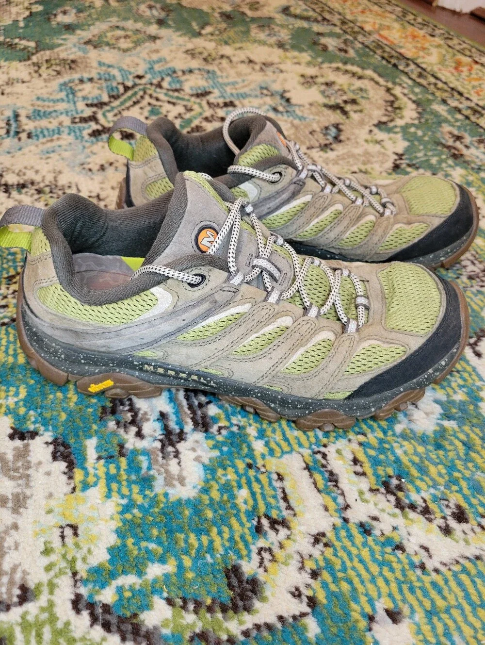 Merrell Moab 3 Vibram Sole Green Breathable Hiking Shoes, Size Mens 9.5